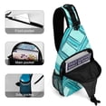 thumbnail image 4 of Full Print Chest Bag 8×15in Outer Large Bag On Both Sides Of Mesh Bag Inside Pocket Design Sponge Pad Shoulder Strap Turquoise Moroccan Trellis Hand-drawn Sketch_62922_2, 4 of 8