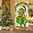thumbnail image 5 of ToyKingdee Christmas Dinosaur Door Cover Large Dinosaur Door Banner Decorations T-Rex Delivering Gifts Door Backdrop Photography Background for Xmas Holiday Party Supplies, 5 of 6