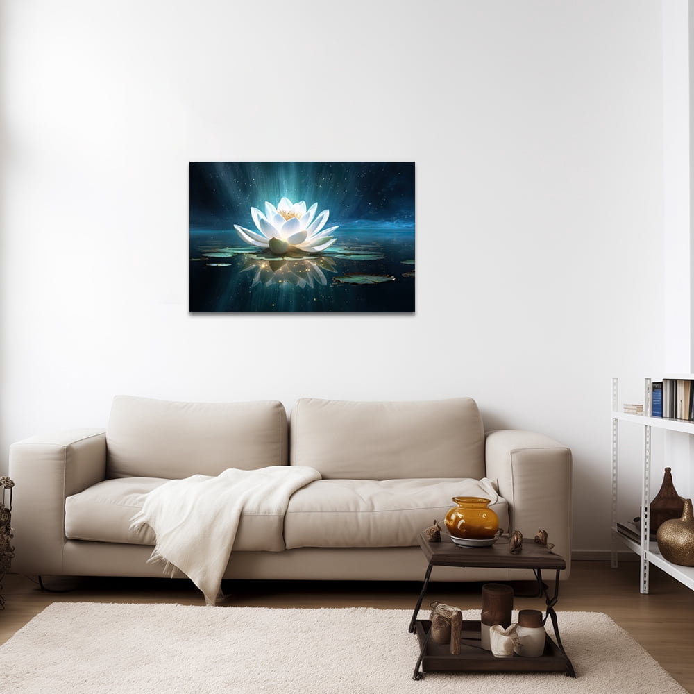 ZHONGYUTONG Lotus Flower Painting Zen Canvas Wall Art Spa Meditation Picture Prints Decor (24"x36")