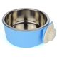 thumbnail image 1 of Cuencos colgantes para jaulas para mascotas Cuencos extraíbles de acero inoxidable para alimentos y agua Azul para perros Gatos Alimentador de animales pequeños,11 Feliz Sencillez, 1 of 5