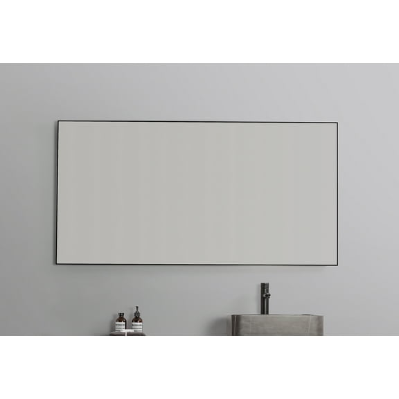 Bathroom Mirror Ocala 60" Matte Black Modern Style