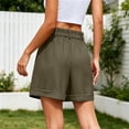 thumbnail image 7 of MYAOYI Womens High Waist Pleated Shorts Cuffed Hem Button Closure Casual Dressy Shorts, 7 of 7