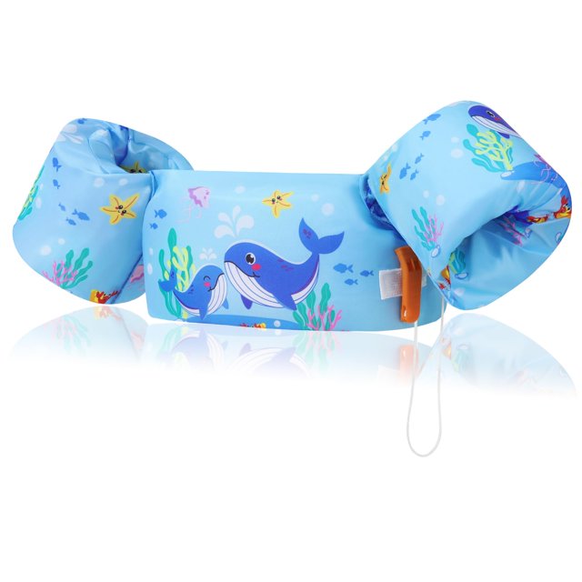 Brazalete de natación MoKo para niños de 9 a 14, 18 a 23 kg, nailon, azul, ballena