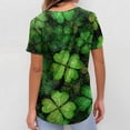 thumbnail image 5 of Fgvctg St. Patrick's Day Scrubs for Women Stretchy Short Sleeve Cute Shamrock Graphic Scrub Tops Oversized V Neck Work Shirt Scrubs Nurse Uniform T Shirts with Pockets Army Green XL, 5 of 5