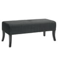 thumbnail image 1 of CorLiving Antonio 46" Wide Fabric Upholstered Indoor Bench with Curved Wood Legs, Dark Grey, 1 of 7
