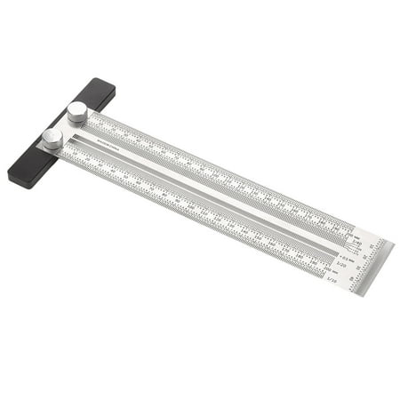 

High- Scale Ruler Marking Ruler T-Type Hole Ruler Right Angle Ruler Multifunctional Stainless Woodworking Scribing Mark Line Gauge Carpenter Measuring Tool