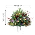 thumbnail image 3 of Battery Operated Artificial Christmas Tree Urn Filler Outdoor with LED Lights Lighted Cones Red Berries Pine Cones Stake for Outdoor Planters Planter Holiday Home Decor Pathway, 3 of 5