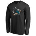 thumbnail image 2 of Men's Black San Jose Sharks Splatter Logo Long Sleeve T-Shirt, 2 of 4