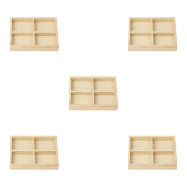 Thinsony Jewelry Display Tray Case Beads Holder Ladies Bangles Gemstone Stackable 4 grids 7.87x5.91x1.38 Inch 5Set