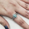 thumbnail image 5 of Natural Blue Copper Turquoise Ring, Copper Turquoise Gemstone Ring, December Birthstone, Tiny Bohemian Ring, 925 Sterling Silver, Womens Ring, Christmas Thanksgiving, Handmade Statement Jewelry, 5 of 9