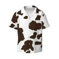 thumbnail image 3 of Cauagu Brown Cow Men's Short Sleeve Button Down Hawaiian Shirt for Men Bowling Shirts Casual Summer Beach Shirt,Small, 3 of 6