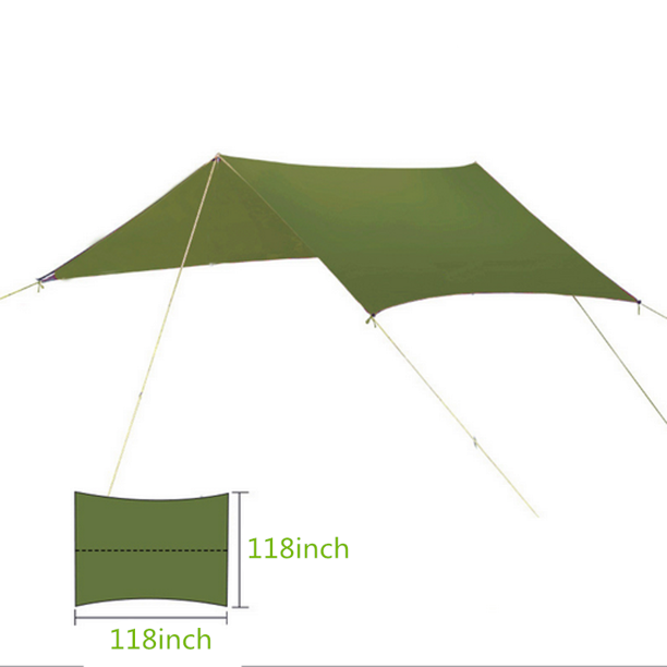 Bâche de Tente imperméable hamac Pluie Mouche bâche Tapis de Sol Camping Parasol abri léger Portable pour Pique-Nique randonnée en Plein air