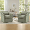 thumbnail image 4 of Bonzy Home 360° Swivel Accent Chair, Upholstered Fabric Leisure Armchair with Removable Cushions, Green, 4 of 6