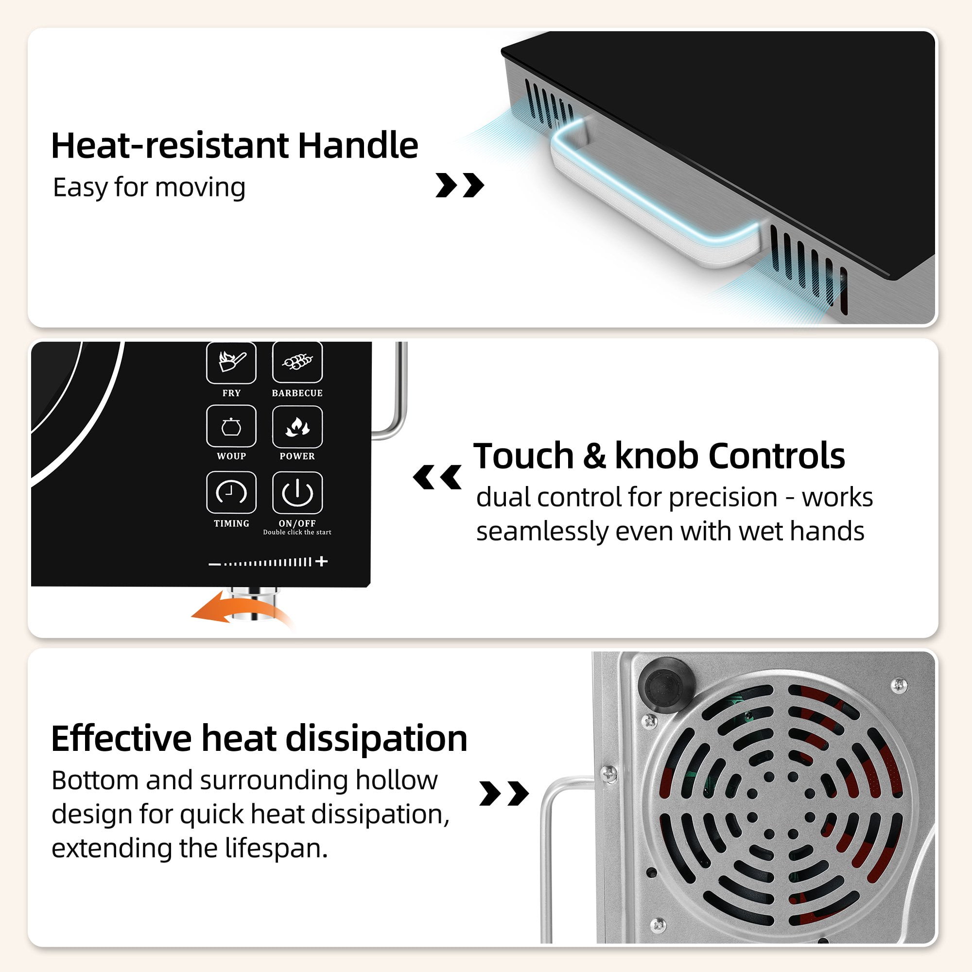 SAVALETOR 3500W Electric Ceramic Stove, Portable Induction Cooktop Infrared Burner Countertop Cooktop, Cooker Hot Plate Furnace,Home Cooktop US 110V