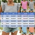 thumbnail image 3 of Womens Summer Tops 2026 Plus Size Fashion Plaid Ruffled Short Sleeved Square Neck Pullover Top, 3 of 7