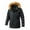 Black, variant on Men Solid Color Autumn And Winter Pocket Hooded Jacket Warm And Comfortable Loose And Trendy Jacket