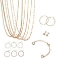 thumbnail image 3 of Stainless Steel 18K Rose Gold Plated Bracelet Earrings Necklace Jewelry Set Gift, 3 of 12