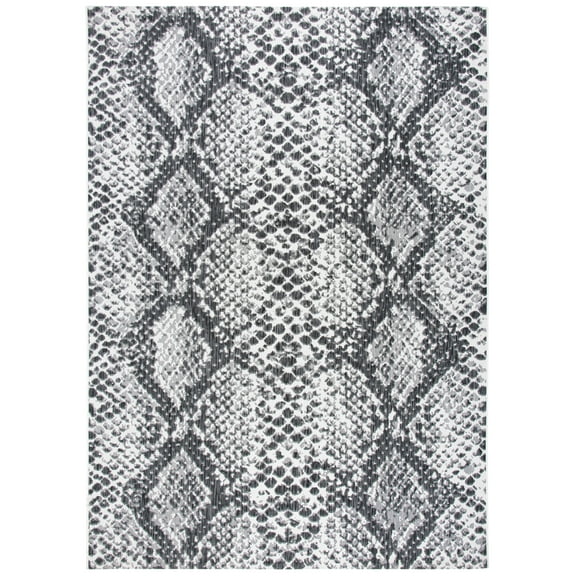 SAFAVIEH Courtyard Alphonse Animal Indoor/Outdoor Area Rug, Grey/Black, 9' x 12'