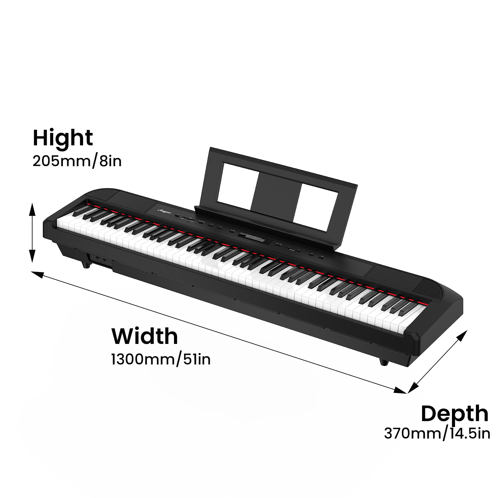 GoFashion Digital Piano, Full Size 88 Key Hammer Keyborad Piano,Electric Keyboard Piano for Beginner/Adults with Sustain Pedal,Power Supply,And Built in Speakers (Without Stand)