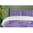 thumbnail image 3 of Ambesonne Floral Duvet Cover Sets, Purple Toned Flower Swirls, 2-King, Blue Violet Lilac, 3 of 6