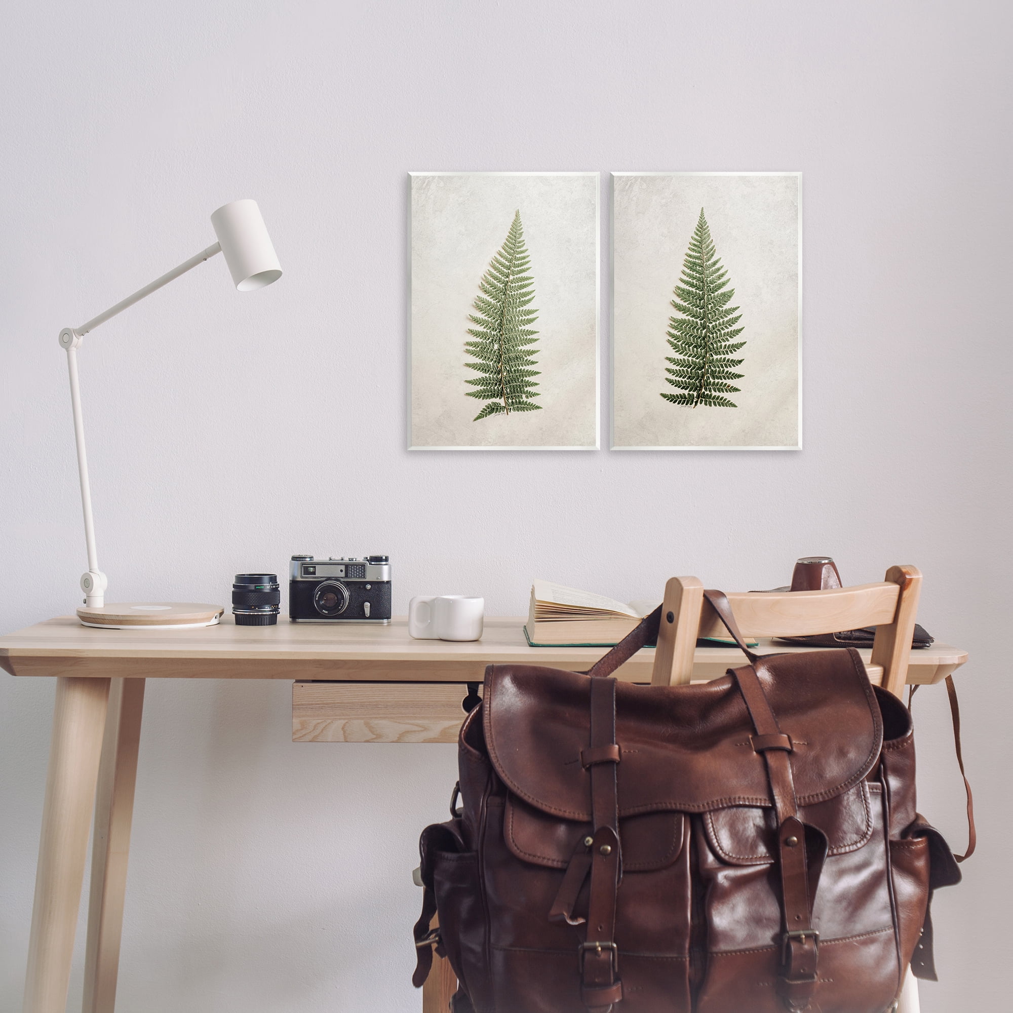 Stupell Industries Realistic Fern Leaves Plants & Flowers Painting Unframed Art Print Wall Art, 11 x 14, Set of 2