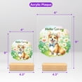 thumbnail image 5 of Corgi Hello Spring Time Flower Floral Nature Acrylic Plaque Sign Ashwood Base Welsh Corgi Dog Lover Gifts Idea Home Desk Decor - 02031, 5 of 5