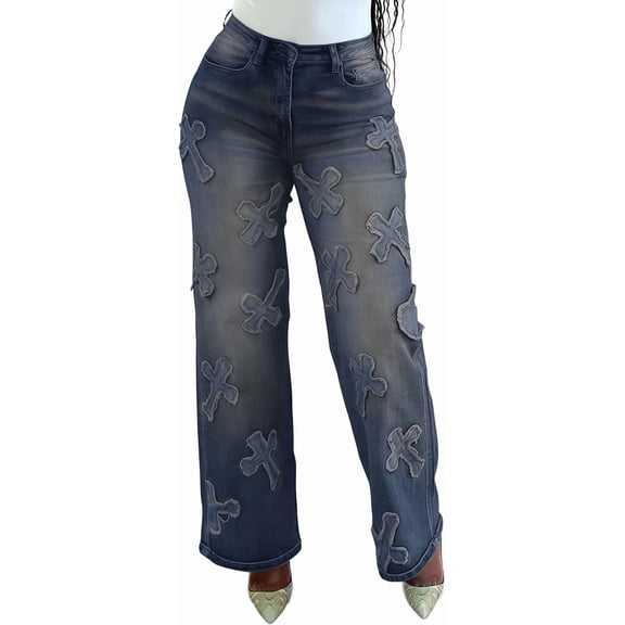 Yajedo Women's Flare Bell Bottom Jeans 2026 Mid Waisted Wide Leg Bootcut Jeans Stretchy Denim Pants with Pocket
