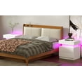 thumbnail image 3 of YILQQPER Nightstand with LED 2 Drawers and 1 Flapping Top Storage Box for Bedroom, White Wood Beside Table, 3 of 12