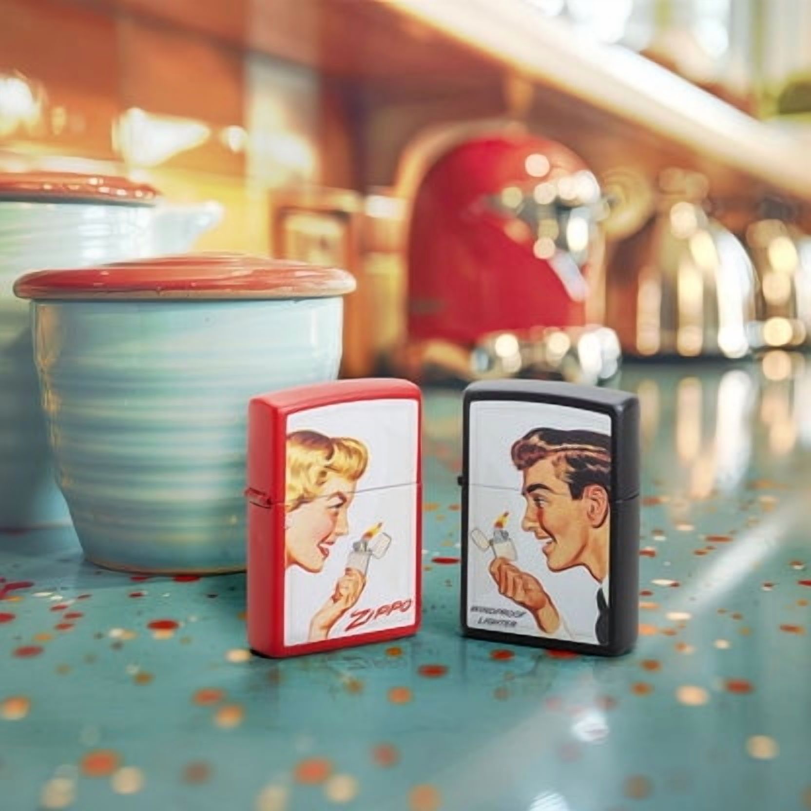 Zippo Lighter - Customized Engraved Message /218 Zippo Couple Set Girl/Guy 46295