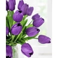 thumbnail image 6 of Vorkoi 30PCS Artificial Tulip Flowers - 13.7" Real Touch Fake PU Tulips Bouquet Faux Spring Flowers for Floral Arrangements Table Centerpiece Kitchen Home Mothers Day Easter Decorations, 6 of 6