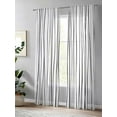 thumbnail image 4 of Sheer Curtains 84 inches Long, Black Wave Lines Art Minimalist Abstract Texture Light Filtering Sheer Window Curtains Rod Pocket Voile Drapes for Bedroom Living Room, 52"W x 84"L 2 Panels, 4 of 7