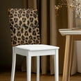 thumbnail image 2 of Xoenoiee Vintage Leopard Print Dining Chair Back Cover, Washable Kitchen Dinner Chair Seat Covers, Removable Slipcovers Protect for Dinning Room 20 x 19 Inch, 1 Pack, 2 of 7
