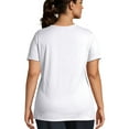 thumbnail image 3 of Just My Size T-Shirt Col Rond à Manches Courtes en Jersey de Coton pour Femmes, 2X, Blanc, 3 of 5