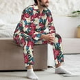 thumbnail image 7 of Salouo Beautiful Flower Print Button-Front Long Sleeve Pajama Set for Men, Soft 2Pjs Men's Long Sleeve Sleepwear-XX-Large, 7 of 7