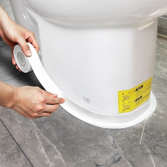 Professional Waterproof Caulk Strip - Self Adhesive White Sealing Tape for Toilet, Tub, Peel and Stick Backsplash Finisher - Renter Friendly, Easy Install
