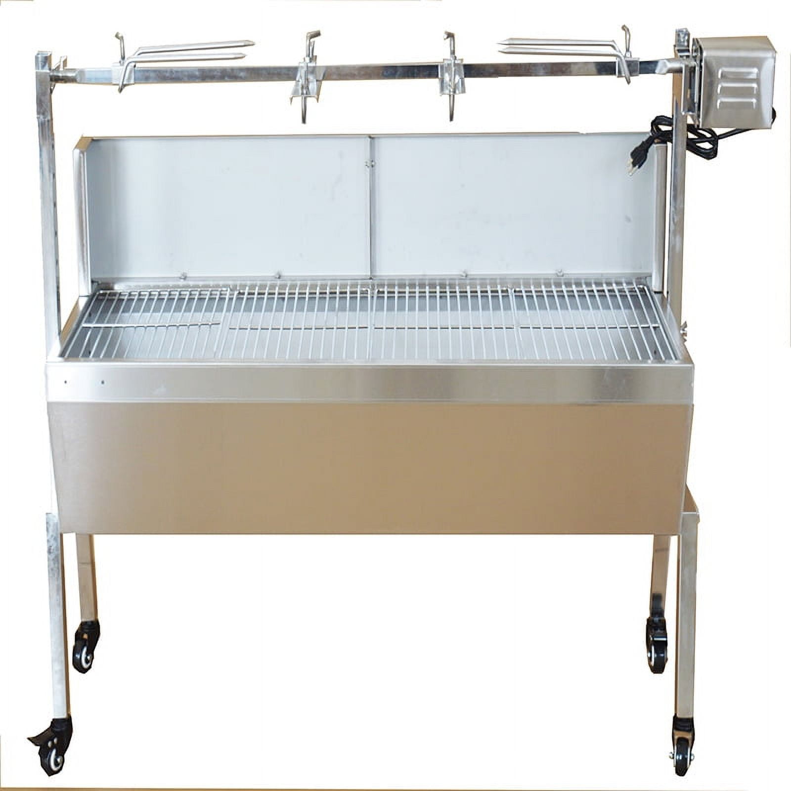 INTBUYING 46inch Stainless Steel Grill Roaster Electric Rotating Grill Outdoor Charcoal BBQ