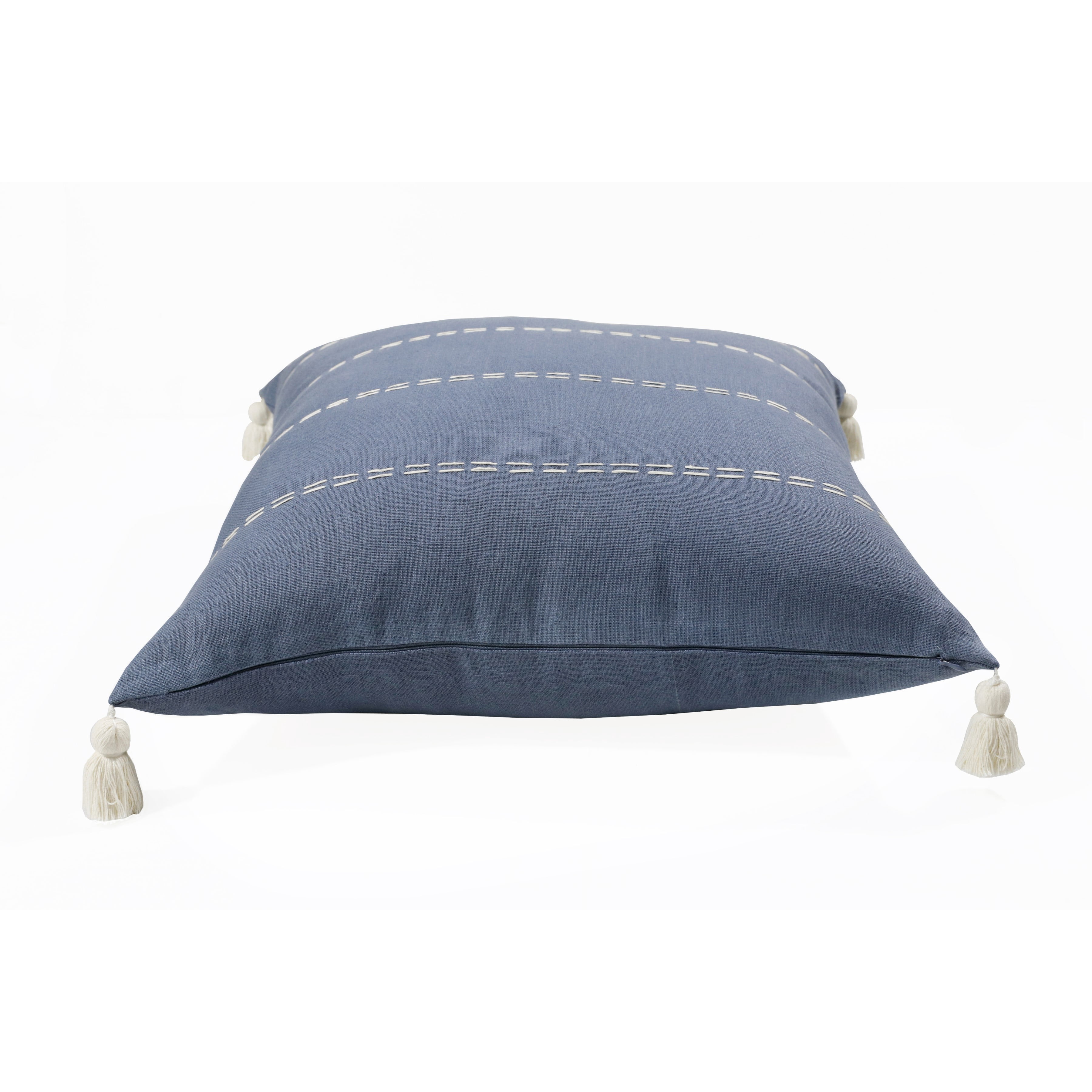 Harlow Hill Faye 20" x 20" Navy Striped Linen Adult Decorative Throw Pillow Cover