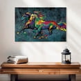 thumbnail image 2 of Elephant Stock Duo Horse Color Splash Paint Wall Art - Horizontal Canvas Wall Art - Living Room Wall Decor - Animal Canvas - Green And Brown Decor - 24" x 16", 2 of 8