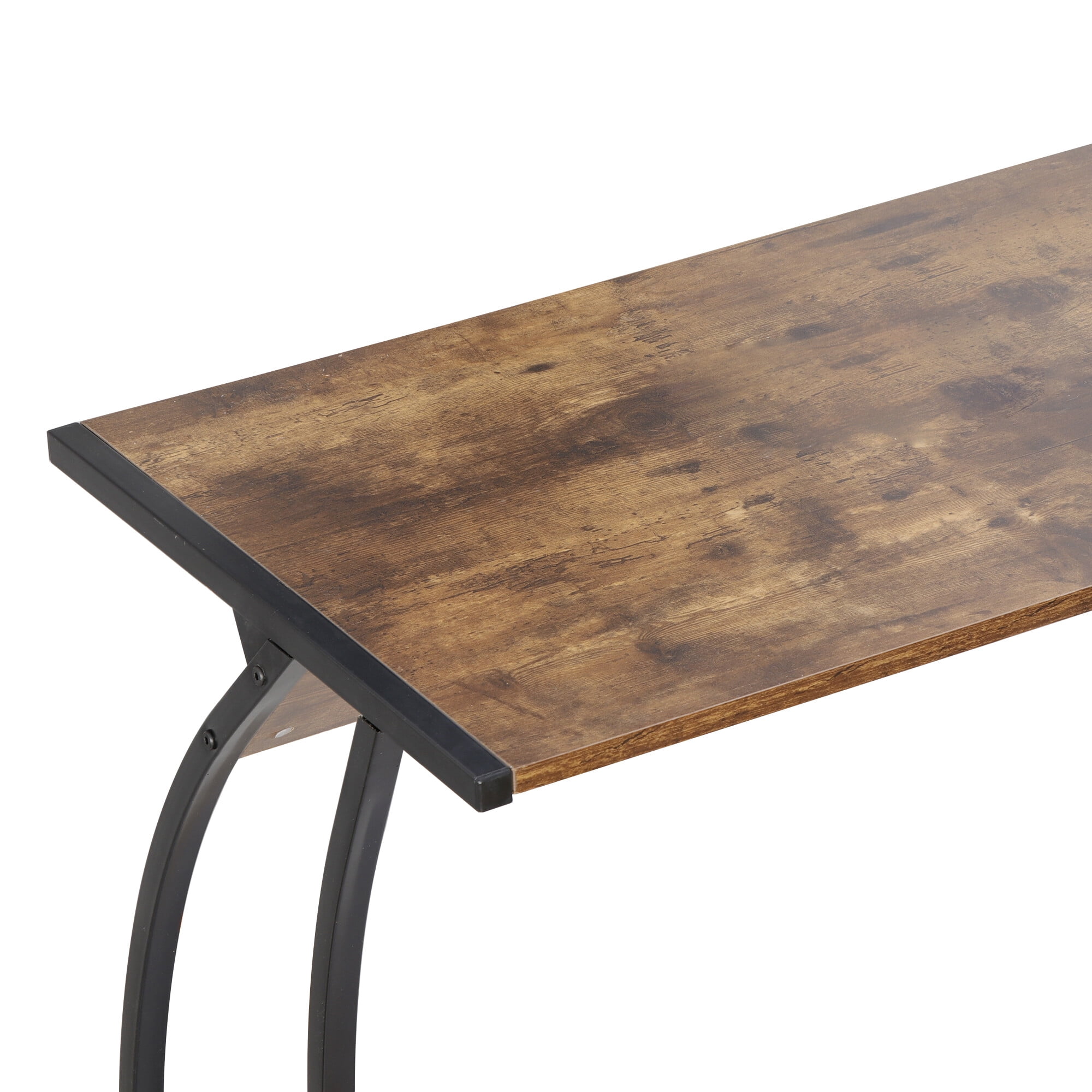 HomGarden L-Shaped Computer Desk 58” Reversible MDF Corner Gaming Desk, Rustic Brown
