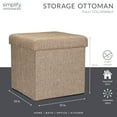thumbnail image 5 of Simplify Faux Linen Folding Storage Ottoman Cube in Natural, 5 of 9