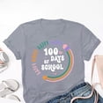 thumbnail image 5 of Liquidation! T-shirts Graphiques pour Femmes Uooqdmx, T-Shirt 100 Jours d'École, T-Shirts de Rentrée Scolaire, T-Shirt 100 Jours d'École T-Shirts d'Enseignant Joyeux 100e Jour, T-Shirts d'Enseignant, Gris m, 5 of 5