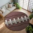 thumbnail image 2 of Rugby Texture Washable Area Rug&nbsp;5 ft Usa Sport Soft Round&nbsp;Rugs for Living Room, Non Slip Carpet for Bedroom&nbsp;Entryway Dining Room, 2 of 9