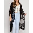thumbnail image 3 of Txlixc Cardigan de playa casual para mujeres, 3 / 4 mangas bordadas transparentes Txlixc moda, 3 of 6