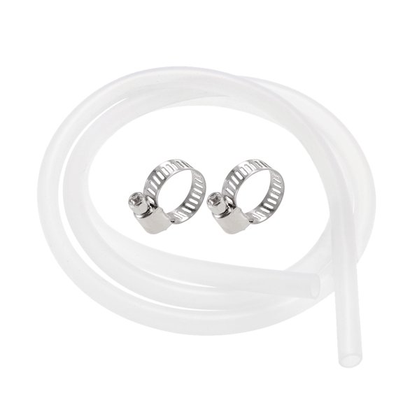 Uxcell Silicone Tubing Silicone Tube Air Hose Water Pipe with Clamps 0.39"ID 0.47"OD