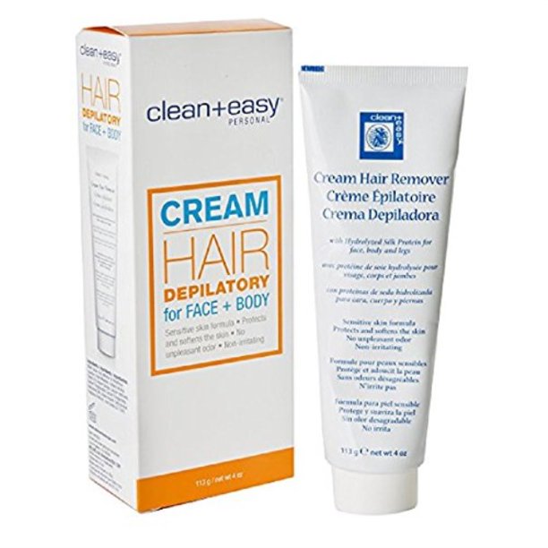 clean + easy personal care products, hair depilatory for face and body