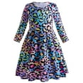 thumbnail image 4 of Girls Dresses Long Sleeve Casual Printed Dancing Princess Dress Party Swing Dresses for Kids 2-10 Years, 4 of 5
