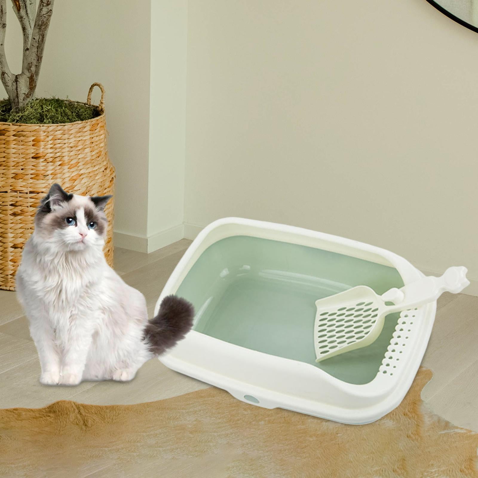Cat Litter Box with High Sides Cat Sand Basin Open Top Kitty Litter Box Tray