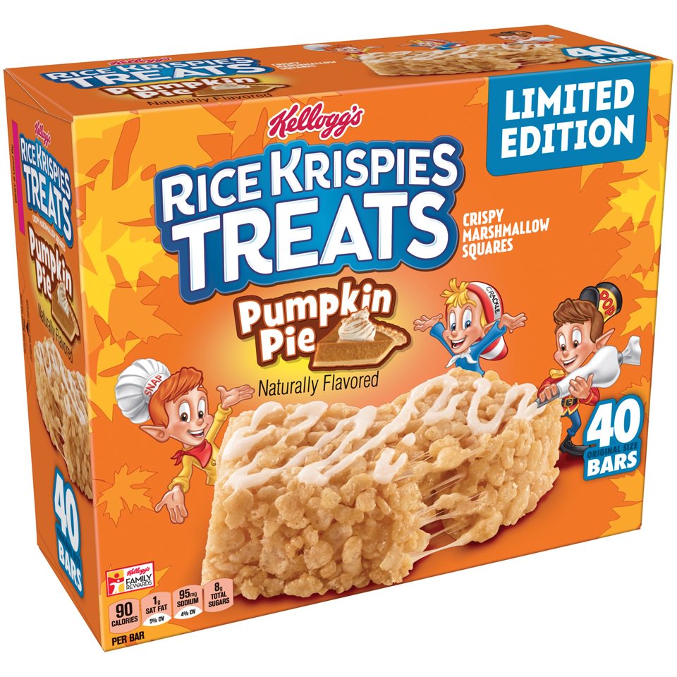Kellogg's Rice Krispies Treats Limited Edition Pumpkin Pie, 40 ct