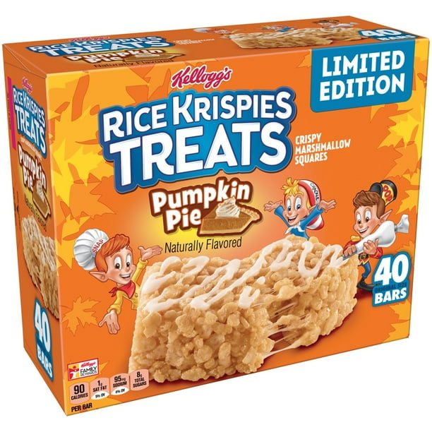 Kellogg's Rice Krispies Treats Limited Edition Pumpkin Pie, 40 ct