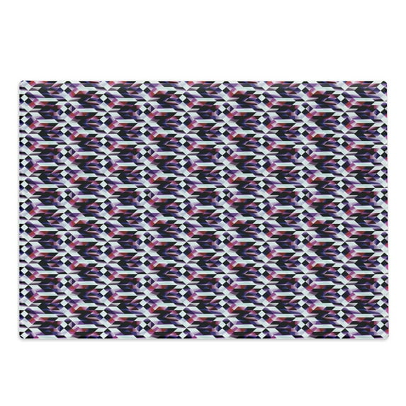Modern Cutting Board, Fractal Looking Tech Structure Pattern Digital Grid Composition in Vibrant Colors, Decorative Tempered Glass Cutting and Serving Board, Large Size, Multicolor, by Ambesonne